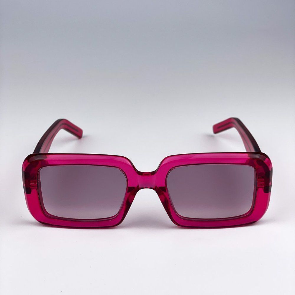 Saint LaurentāSL534 SUNRISE 006 Sunglasses Transparent Pink Gradient Unisex - Picture 9 of 15